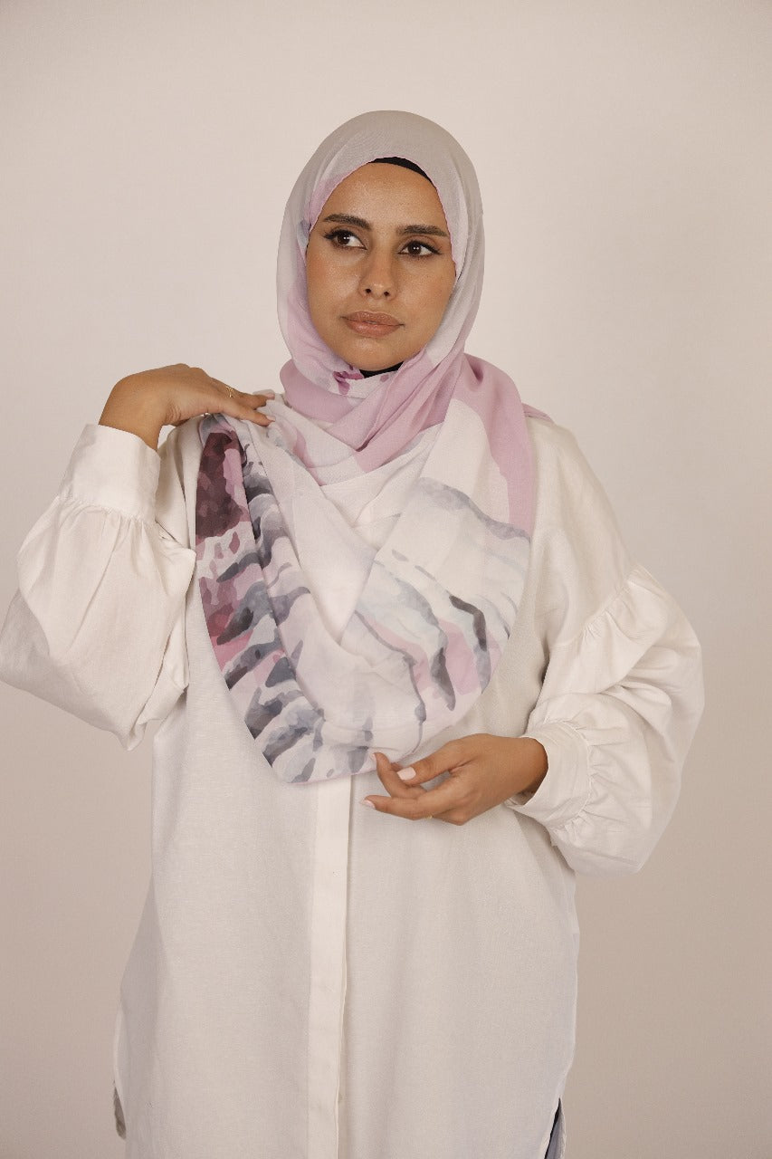 Premium Light Silk Hijab – Rose Swan