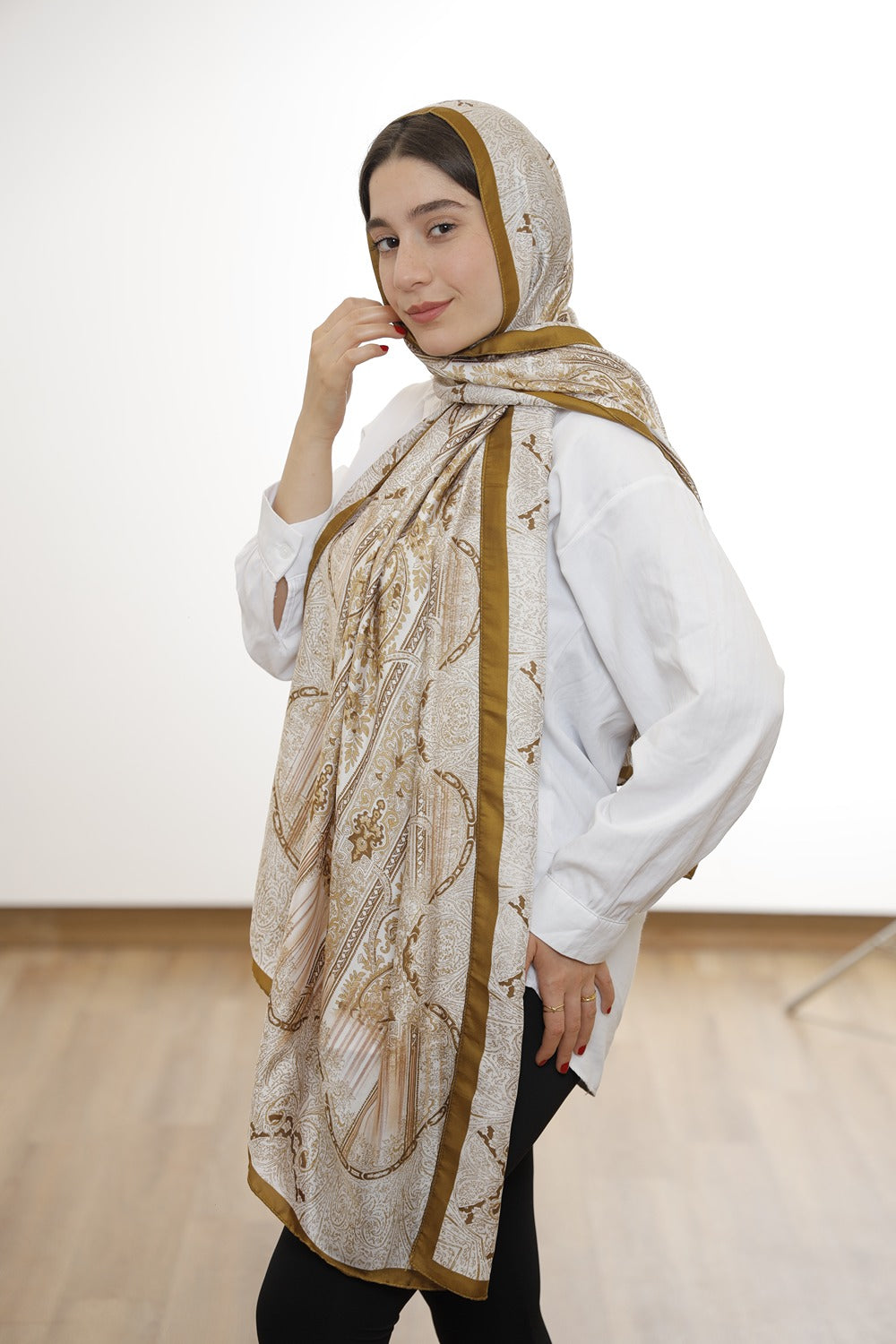 Premium Silk Hijab – Mustard Yellow