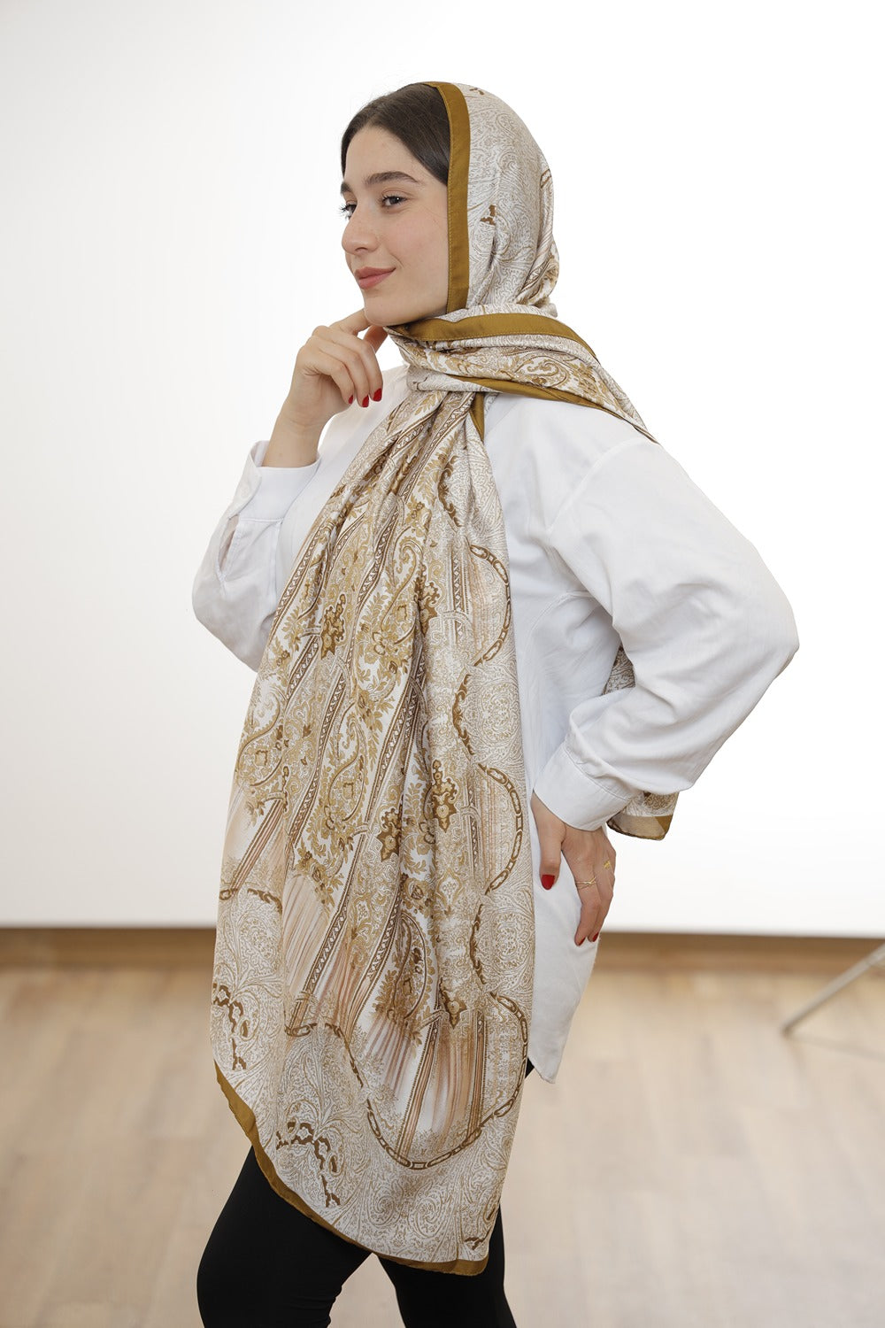 Premium Silk Hijab – Mustard Yellow