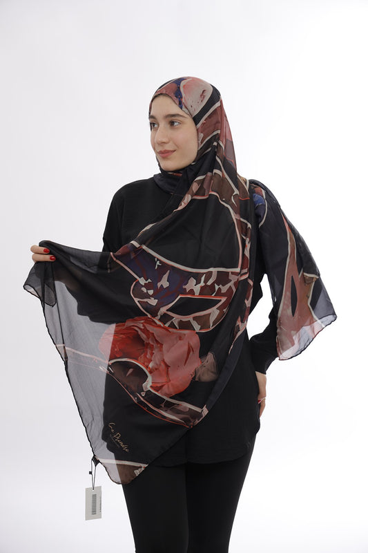 Premium Light Silk Hijab –  Autumn Noir