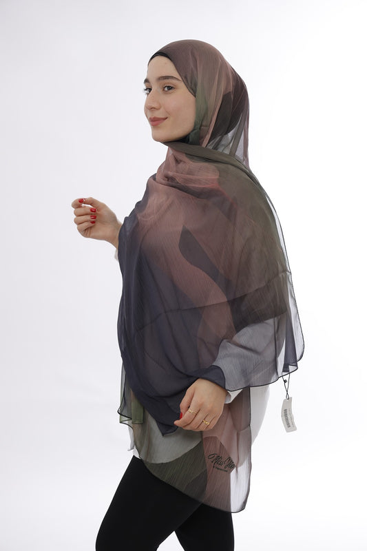 Premium Silk Hijab –  Midnight Grey