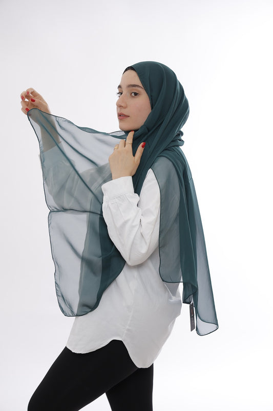Chiffon Hijab – Forest Green