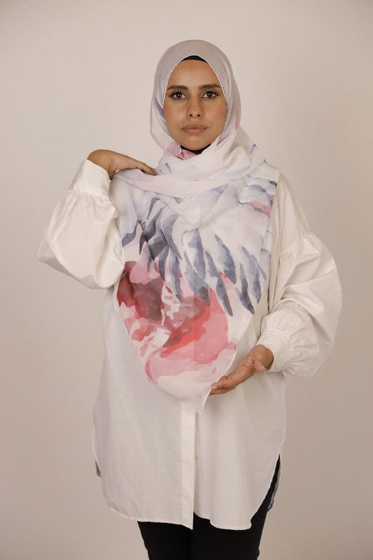 Premium Light Silk Hijab –  White Swan