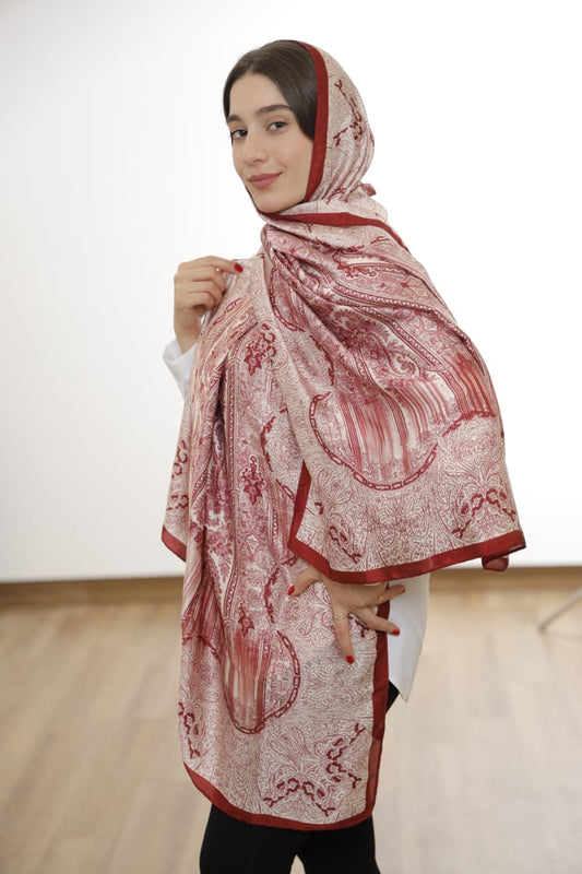 Premium Silk Hijab –  Desert Rose