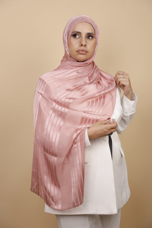 Chiffon with satin-Rose