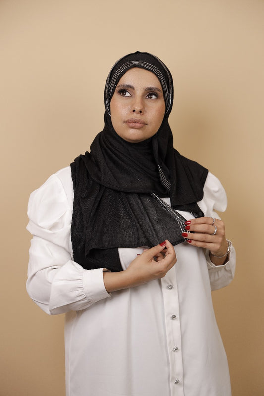 Cotton With Stone-Black