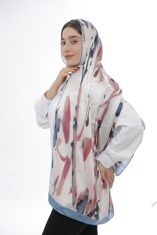 Premium Light Silk Hijab –  Blush White
