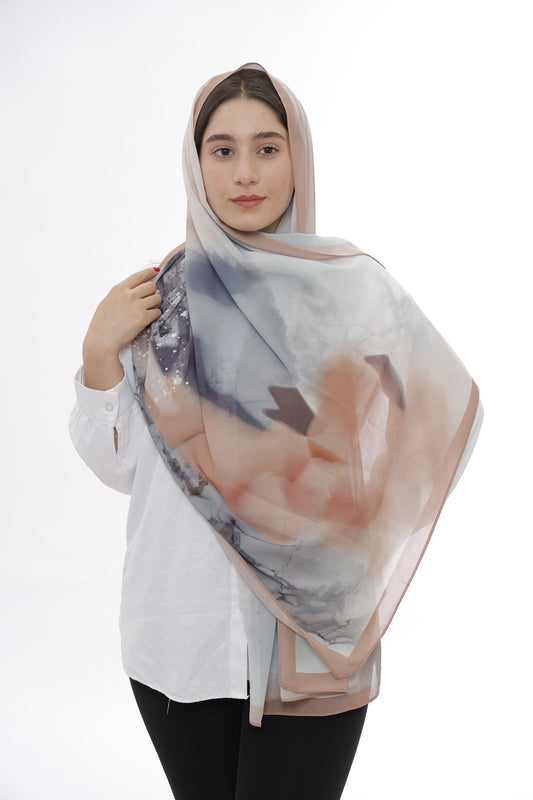 Light Crepe Hijab – Blush Smoke