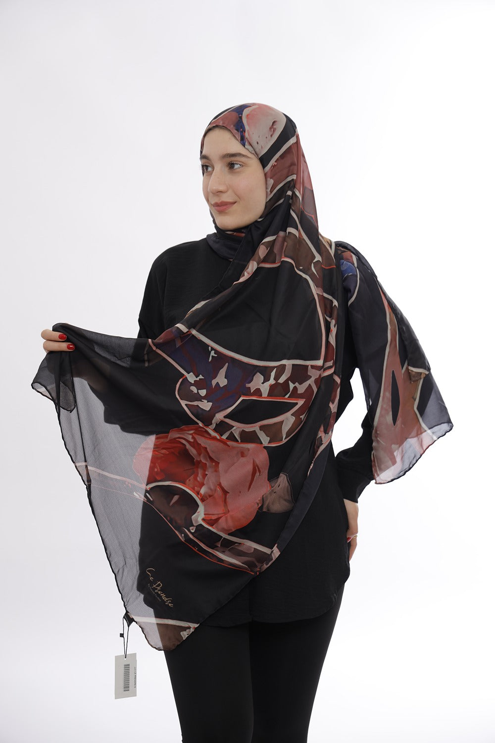 Premium Light Silk Hijab –  Autumn Noir