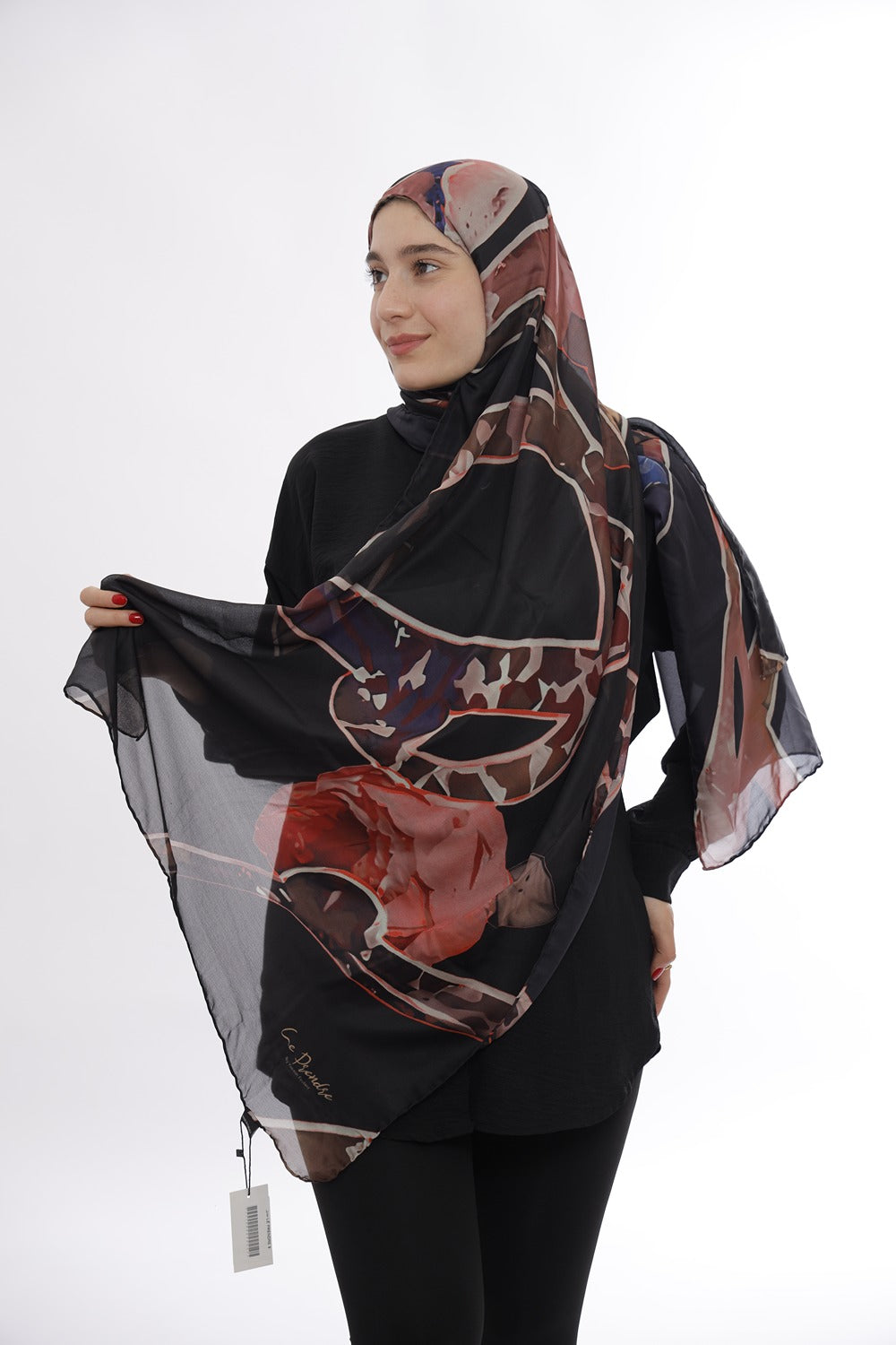 Premium Light Silk Hijab –  Autumn Noir