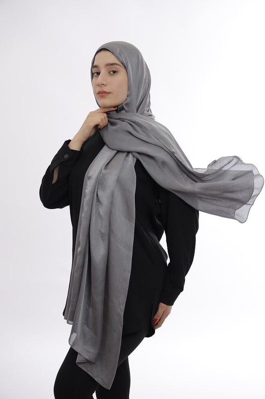 Pure Silk Hijab – Dark Grey