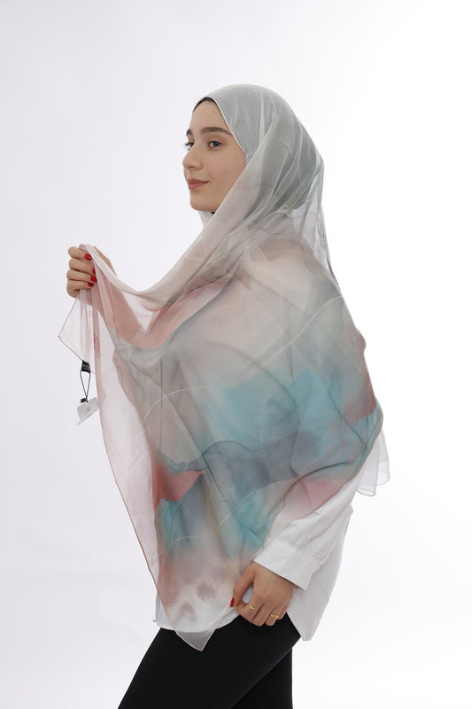 Premium Silk Hijab –  Blush White