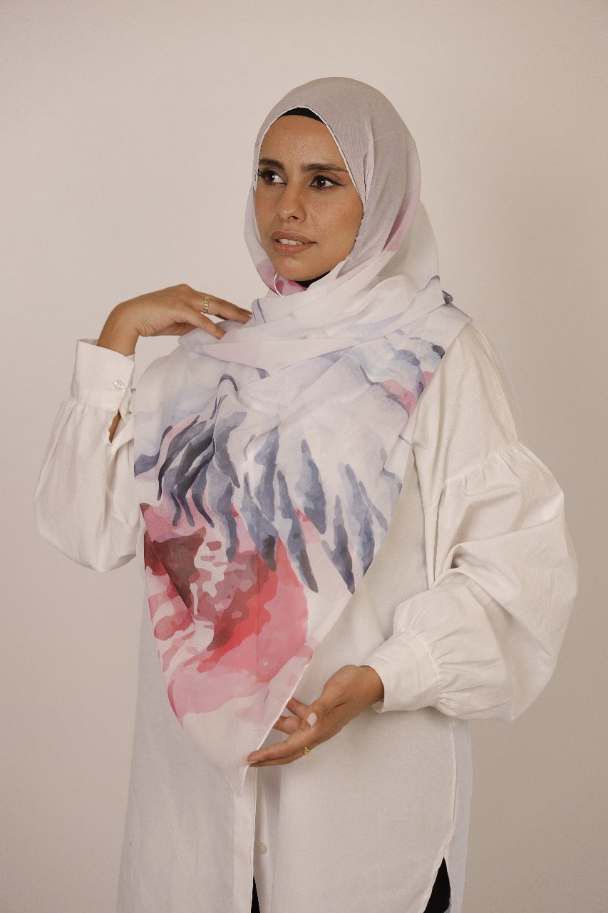 Premium Light Silk Hijab –  White Swan