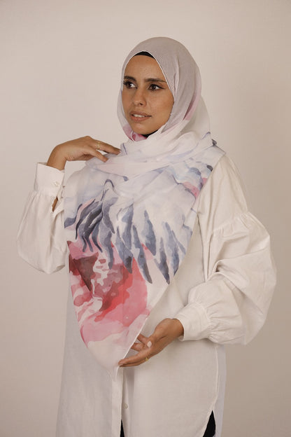 Premium Light Silk Hijab –  White Swan